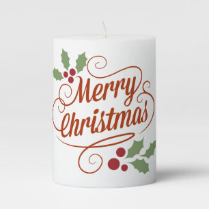 Merry Christmas Customizable White Candle 2