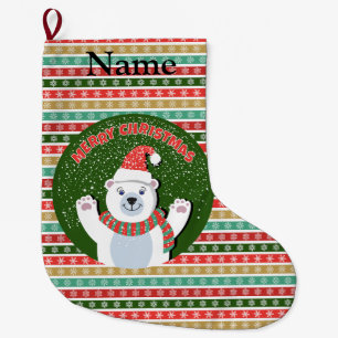 Merry Christmas Customize name Large Christmas Stocking
