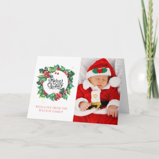 Merry Christmas Cute Baby in Santa Costume Photo