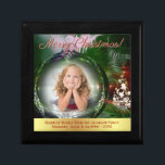 Merry Christmas! Cute Bauble Ornament Photo Frame Gift Box<br><div class="desc">This beautiful gift box will make your Christmas present all the more special. The design features a glass ball or bauble ornament photo frame where you can upload your own picture. There is space along the bottom for a short message and your signature. Unique,  classy holiday gift.</div>