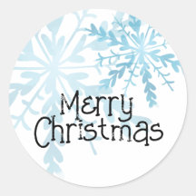 Merry Christmas Cute Blue Snowflake