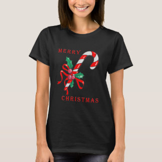 Merry Christmas Cute Candy Cane Red T-Shirt