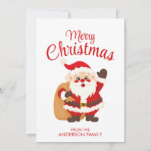 Merry Christmas Cute Cartoon Santa Claus Simple
