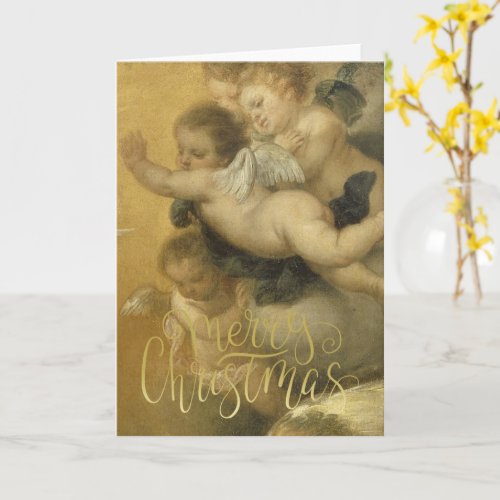 Merry Christmas _ Cute Cherubs Fine Art Card