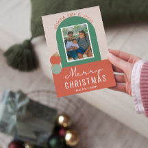 Merry Christmas Cute Colorful Christmas Photo Card