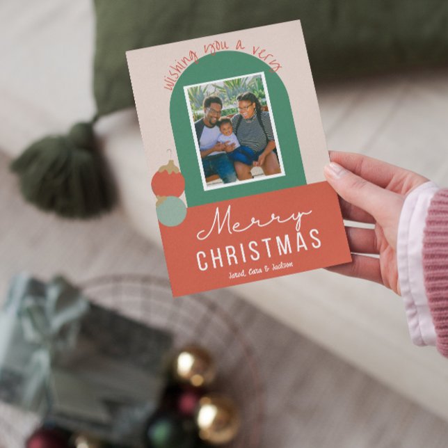 Merry Christmas Cute Colorful Christmas Photo Card (Creator Uploaded)