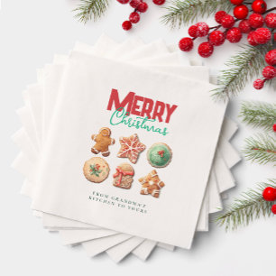 Merry Christmas Cute Cookies Holiday Baking Party Napkins