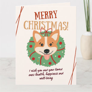Merry Christmas Cute Corgi Card
