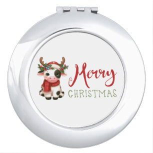 Merry Christmas cute cow  Compact Mirror