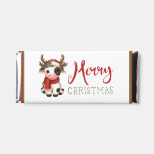 Merry Christmas cute cow Hershey Bar Favors