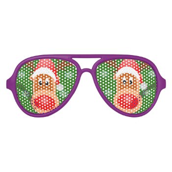 Merry Christmas Cute Deer Party Shades Sunglasses by usadesignstore at Zazzle
