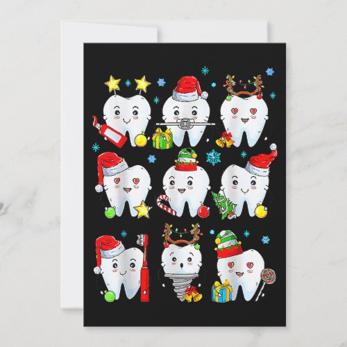 Merry Christmas Cute Dental Crew Dentist Assistant Invitation