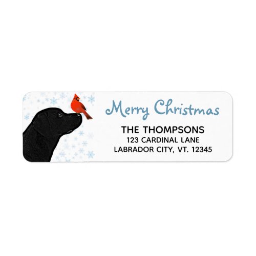 Merry Christmas Cute Dog Black Labrador Label