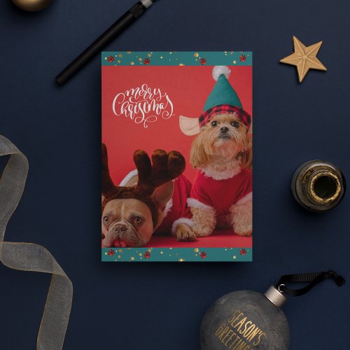 Merry Christmas Cute Dog Christmas Holiday Card