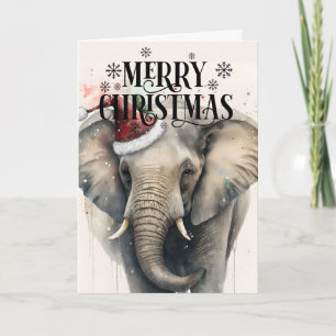 Merry Christmas Cute Elephant Card