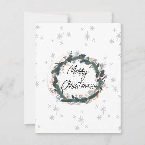 Merry Christmas cute farmhouse modern white grey Note Card