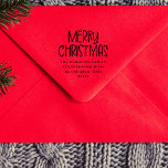 Merry Christmas cute fun holiday return address Self-inking Stamp<br><div class="desc">Merry Christmas! Your Christmas cards will have the perfect return address every time with this sweet and simple holiday return address stamp. Designed to coordinate with the Lea Delaveris Design fa la la and ho ho ho collection, this Christmas stamp can also be used year after year for a festive...</div>