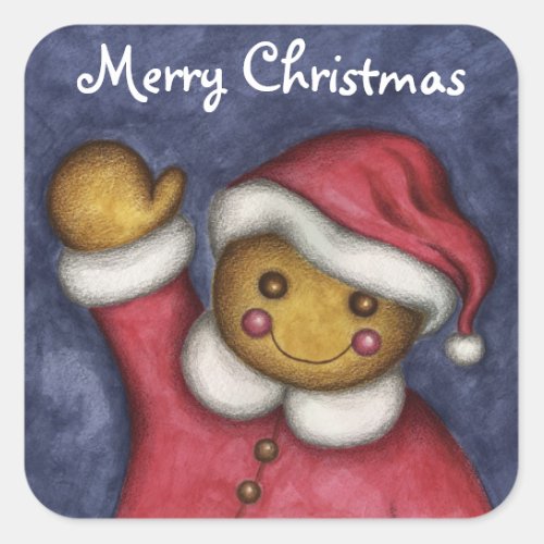 Merry Christmas Cute Gingerbread Cookie Stickers