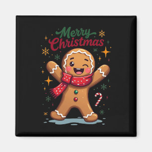 Merry Christmas Cute Gingerbread Man Holiday Festi Magnet