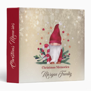 Merry Christmas,Cute Gnome 3 Ring Binder