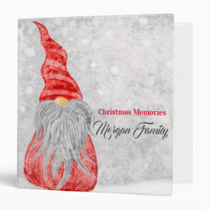 Merry Christmas,Cute Gnome Bokeh 3 Ring Binder