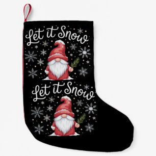 Merry Christmas Cute Gnome Let It Snow Winter  Small Christmas Stocking