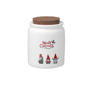 merry christmas cute gnomes candy jar