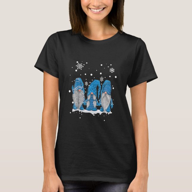 Merry Christmas Cute Gnomes Happy Holiday Gifts T-Shirt (Front)