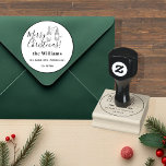 Merry Christmas Cute Gnomes Newlyweds Rubber Stamp<br><div class="desc">Watercolor Hand-painted</div>