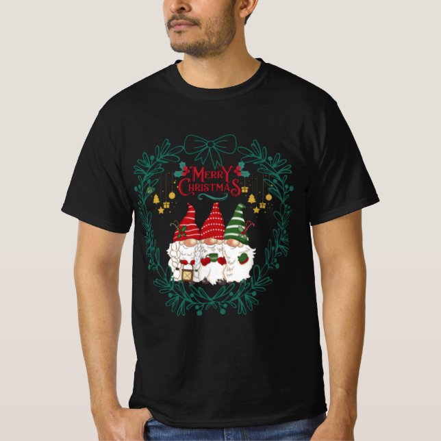 Merry christmas cute gnomes T-Shirt (Front)