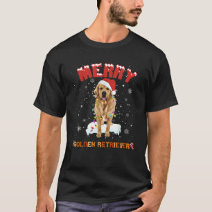 Merry Christmas Cute Golden Retriever Santa Hat Do T-Shirt