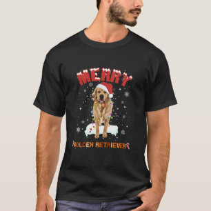 Merry Christmas Cute Golden Retriever Santa Hat Do T-Shirt