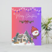 Merry Christmas Cute Greeting Card (Standing Front)