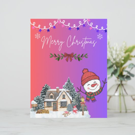 Merry Christmas Cute Greeting Card (Standing Front)