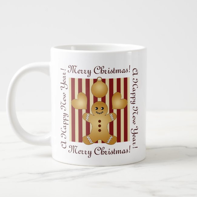 Merry Christmas Cute Holiday Cookie Red Striped