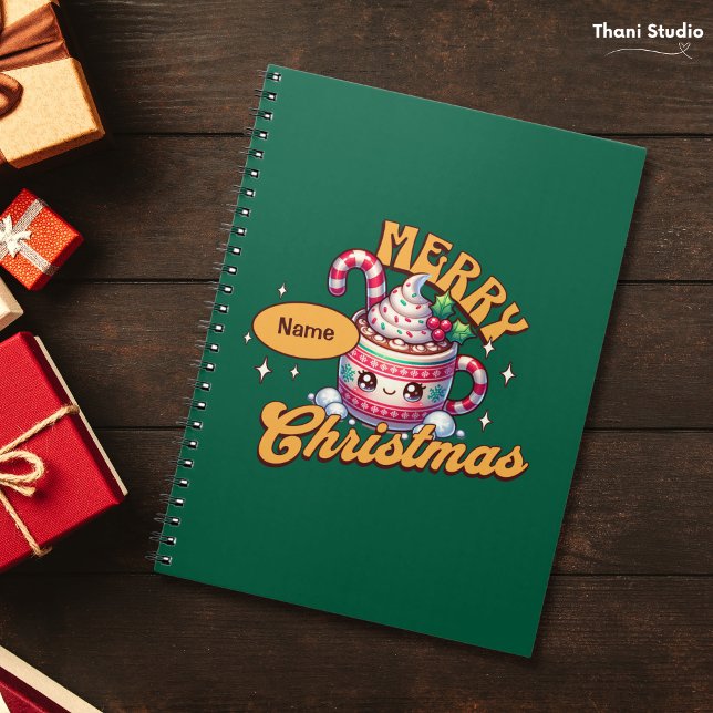 Merry Christmas Cute Hot Chocolate Mug Family Notebook (Creator Uploaded)