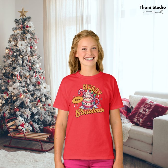 Merry Christmas Cute Hot Chocolate Mug Family T-Shirt (Creator Uploaded)