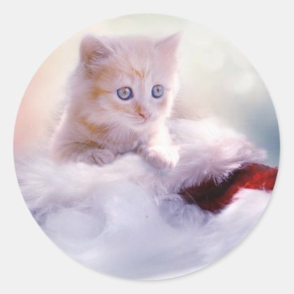 Merry Christmas Cute Kitten Stickers