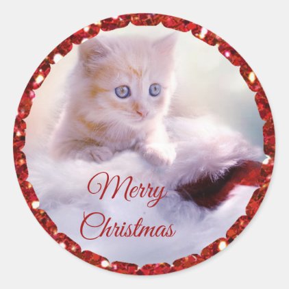 Merry Christmas Cute Kitten Stickers