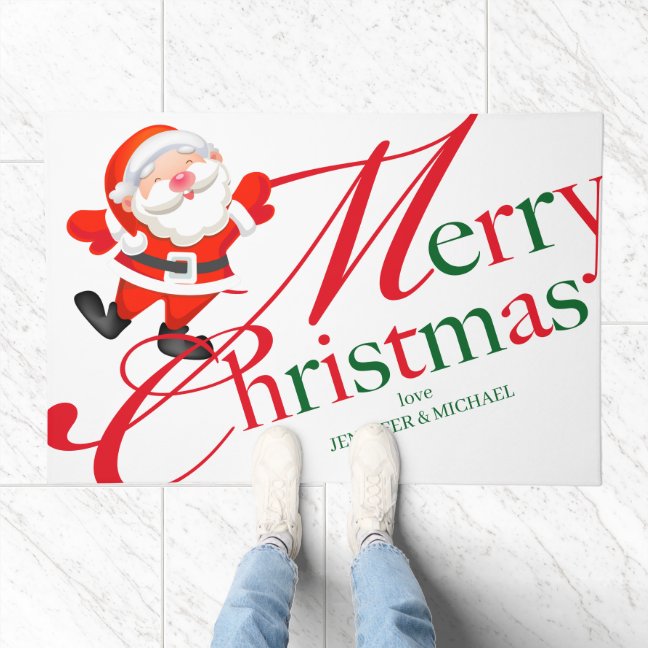 Merry Christmas Cute Modern Doormat