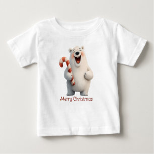 Merry Christmas Cute Polar Bear Design Baby T-Shirt