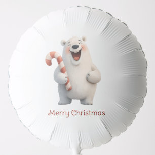 Merry Christmas Cute Polar Bear Design Balloon