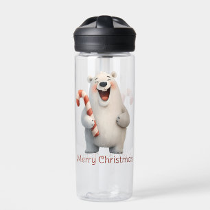 Merry Christmas Cute Polar Bear Design Water Bottle