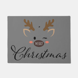 Merry Christmas Cute Reindeer Doormat