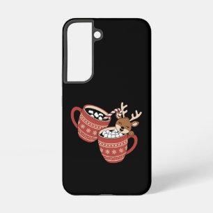 Merry Christmas Cute Reindeer Family Xmas Coffee Samsung Galaxy S22 Case