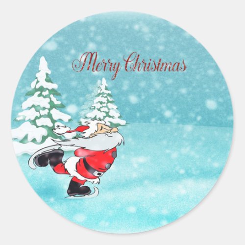Merry ChristmasCute Santa Claus Classic Round Sticker