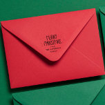 Merry Christmas cute simple dots stars holiday Self-inking Stamp<br><div class="desc">Say a cute Merry Christmas and give your gifts or mail a personalized touch with this holiday stamp. Featuring a hand-drawn Merry Christmas surrounded by dots and stars, this Christmas stamp also has room for a family name or other custom text. This stamp is great for Christmas card envelopes or...</div>