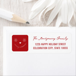 Merry Christmas Cute Smiley Face Holiday Address Label