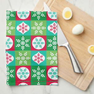 Merry Christmas Cute Snowflakes Kitchen Towel