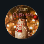 Merry Christmas Cute Snowman Button<br><div class="desc">Merry Christmas Cute Snowman Button

Cute snowman graphics from 
Digidreamgrafix</div>